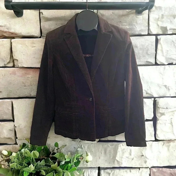 CAbi Down to Earth Dark Brown Corduroy Blazer Dark Academic Chic Jacket Size M - Picture 1 of 9